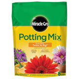 Miracle Gro Potting Soil, 8 Quart, Feeds 6 Months, Indoor, Outdoor Containers