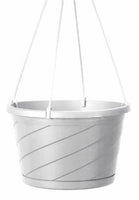 Hanging Basket, White 12 Inch, (Qty. 5), Euro Style with Plastic Hangers