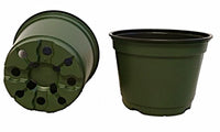 6 Inch Pots, (Qty. 100), 6" Round Nursery and Greenhouse Pots,, Green Plastic